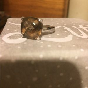 Smoky quartz in .925 sterling silver ring